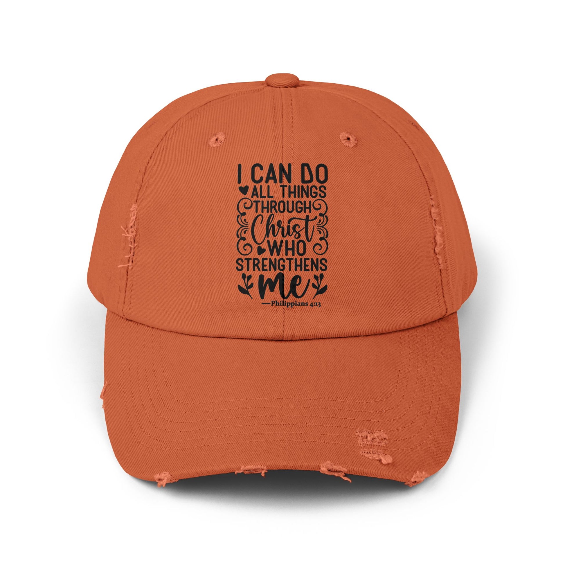 "I Can Do All Things Through Christ Who Strengthens Me" Distressed Cap
