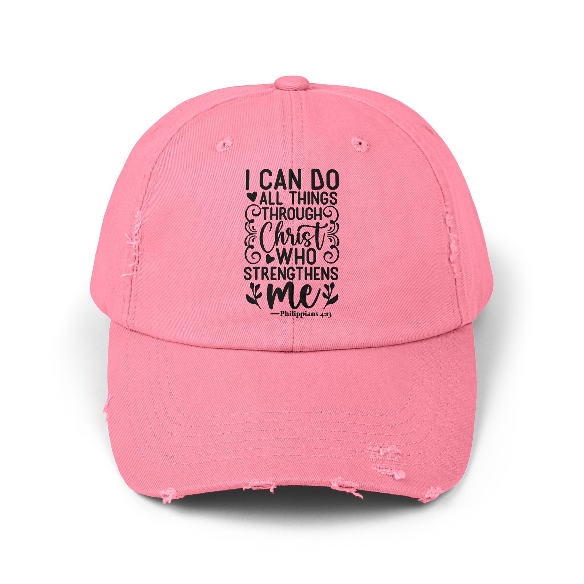 "I Can Do All Things Through Christ Who Strengthens Me" Distressed Cap