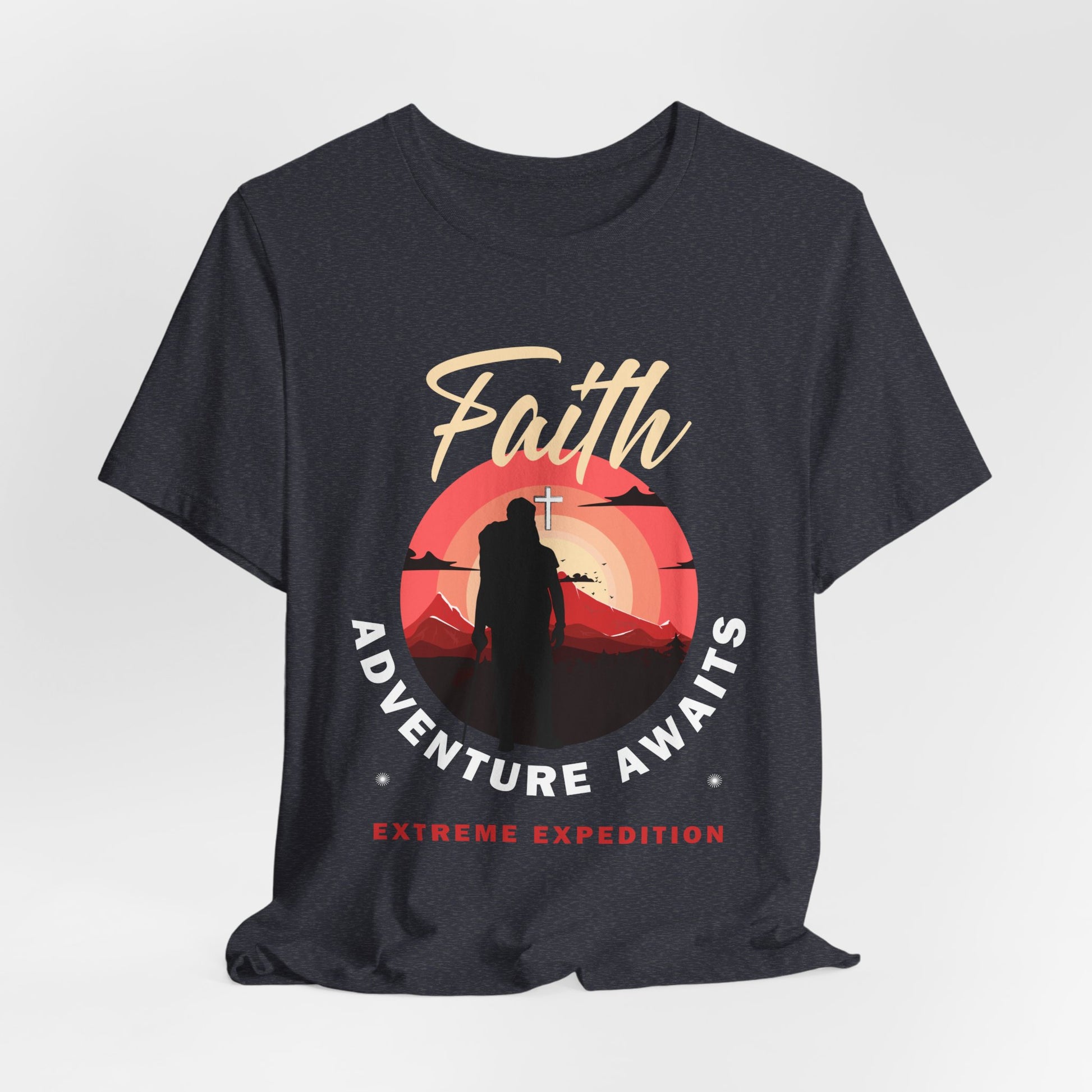 Faith Adventure Awaits Unisex Dark Tee