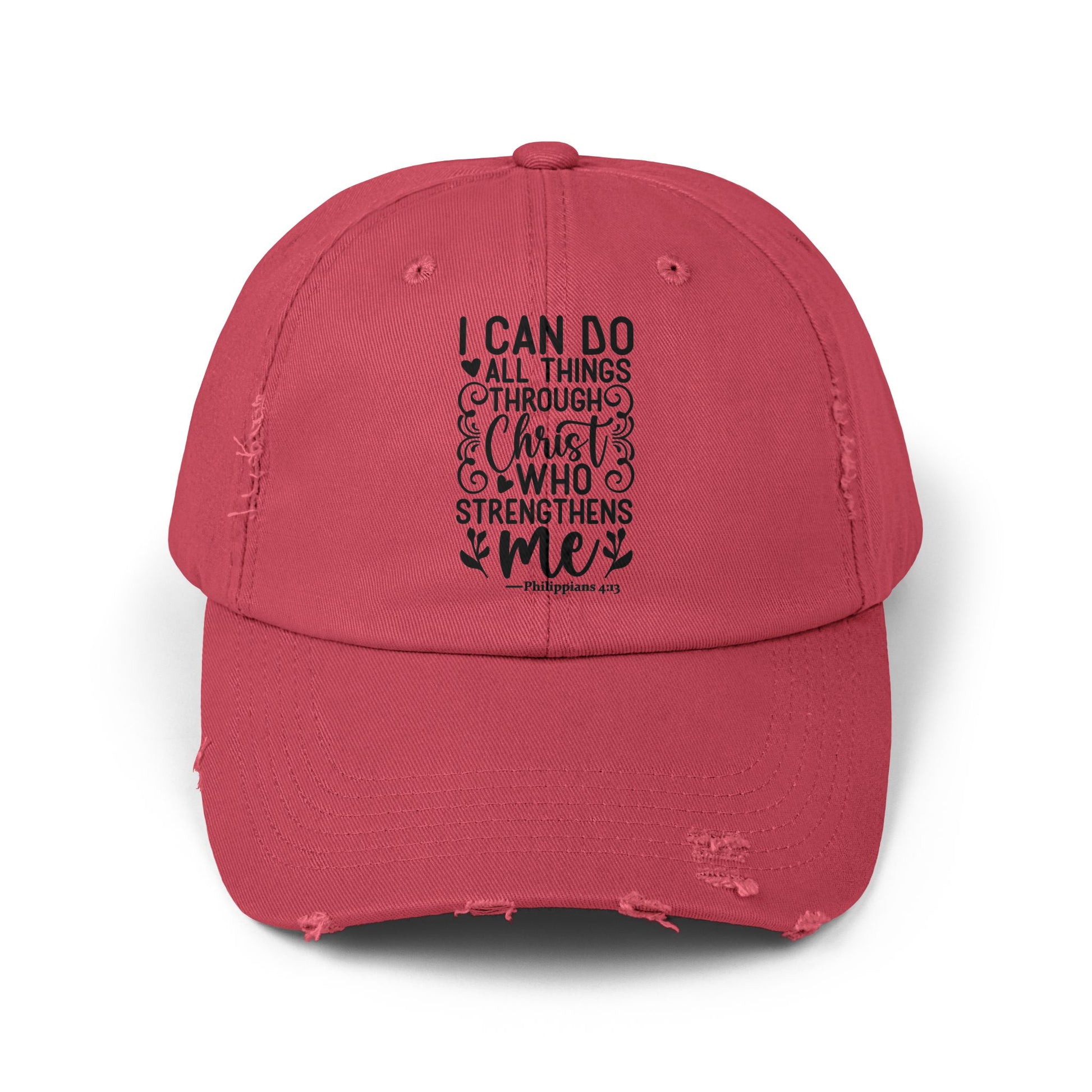 "I Can Do All Things Through Christ Who Strengthens Me" Distressed Cap