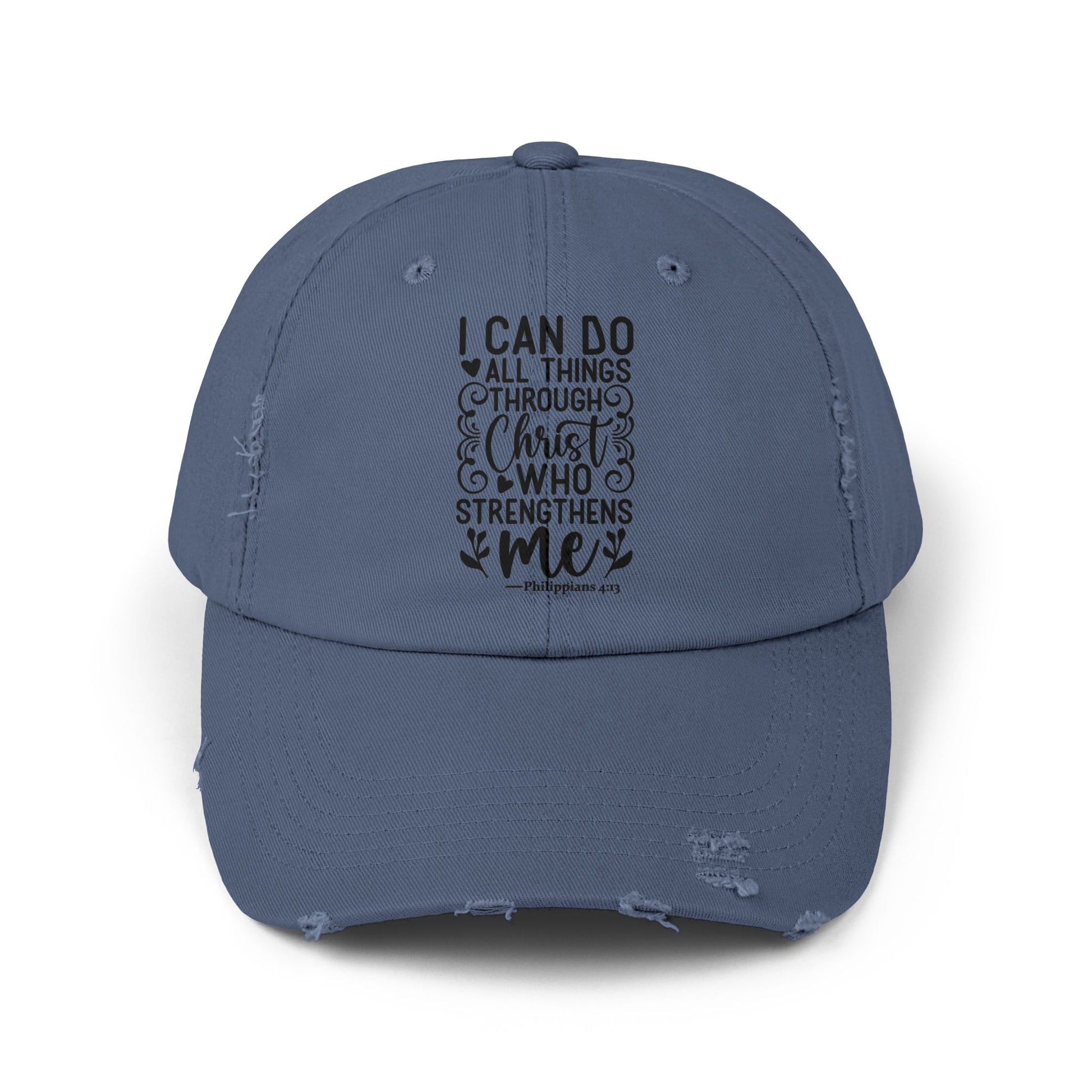 "I Can Do All Things Through Christ Who Strengthens Me" Distressed Cap