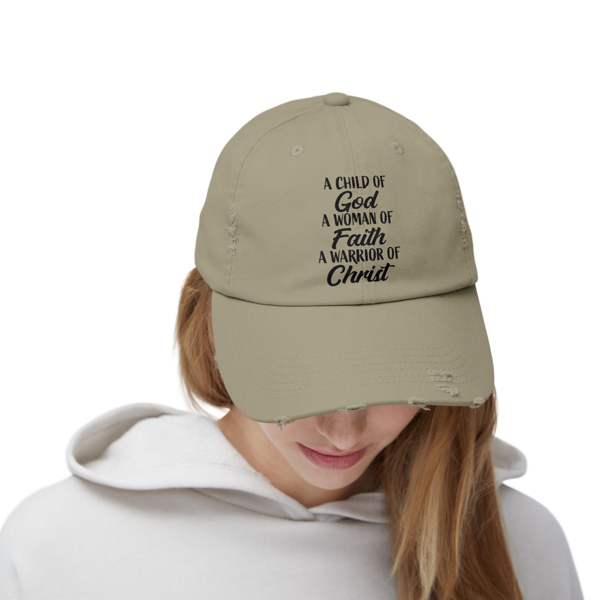 Woman Of Faith Distressed Cap
