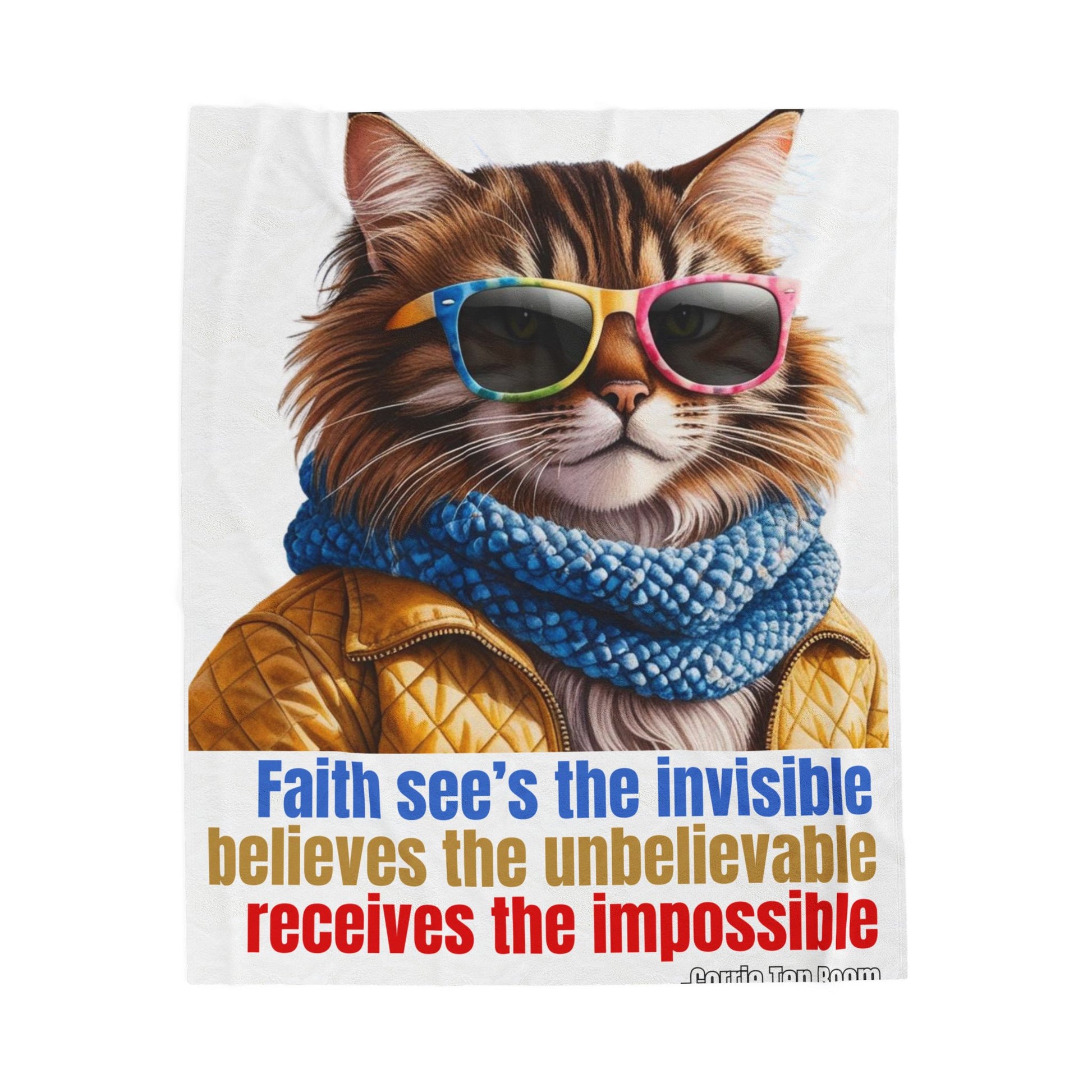 Inspirational Cat Plush Blanket