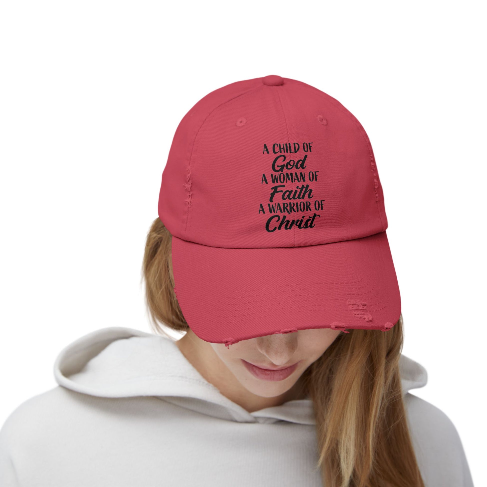 Woman Of Faith Distressed Cap