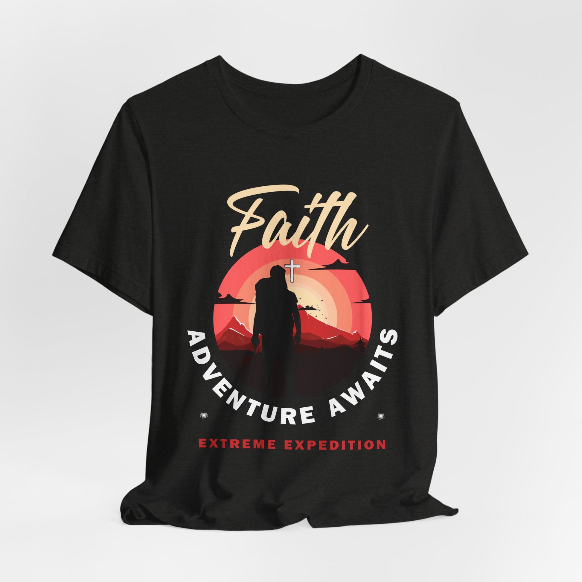 Faith Adventure Awaits Unisex Dark Tee