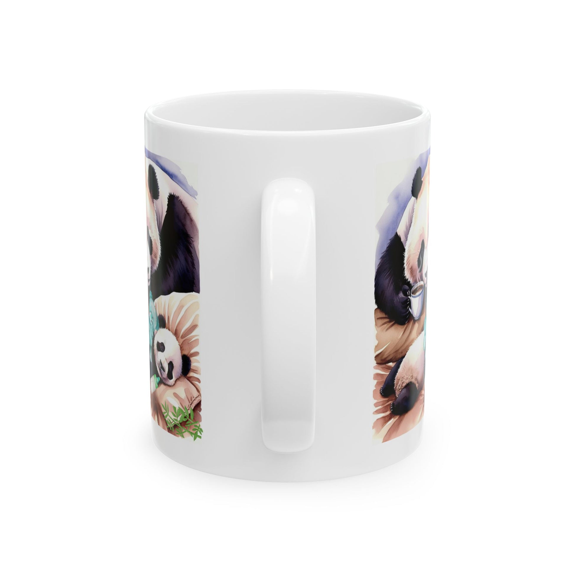 Tired Mum and Baby Panda Mug