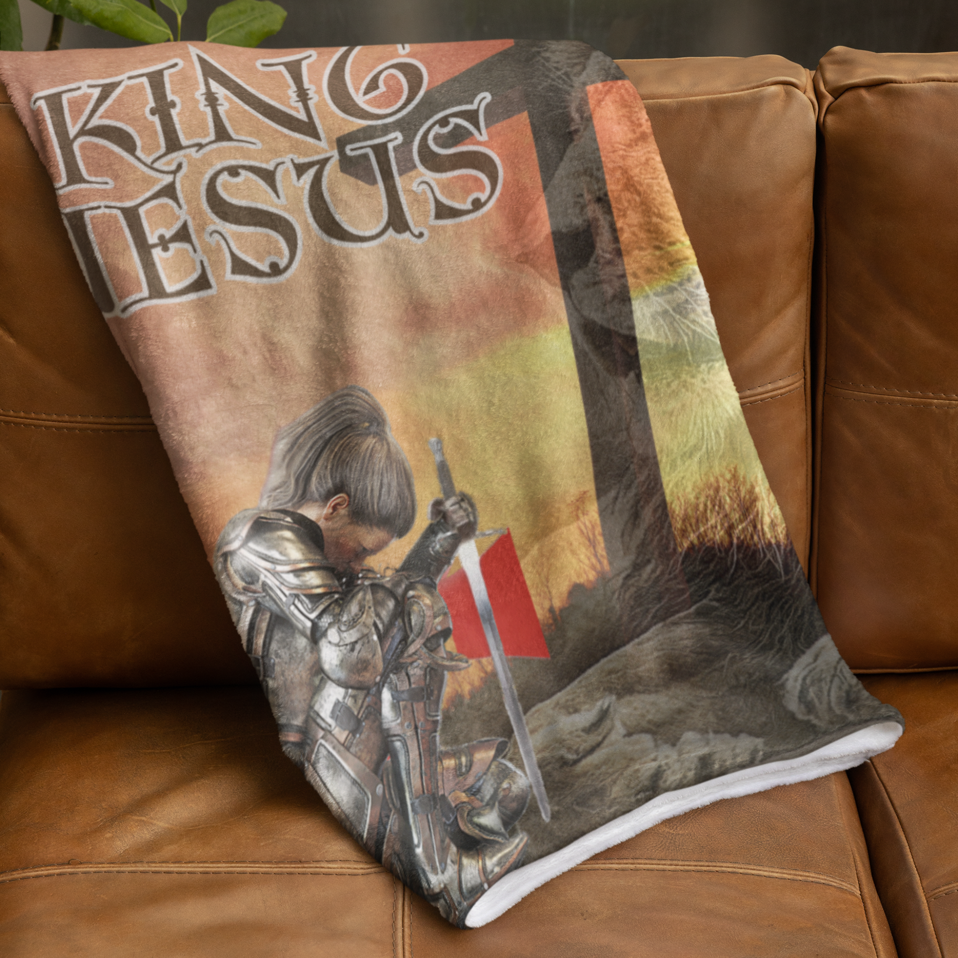 King Jesus Couch Velveteen Plush Blanket